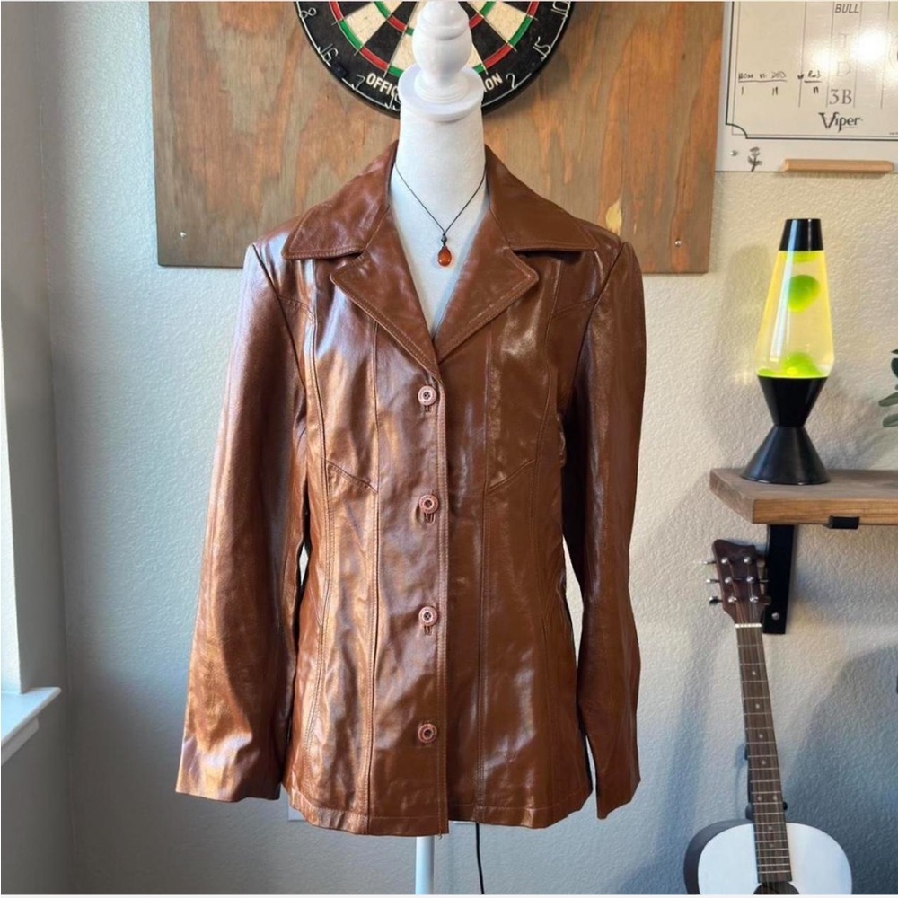 SOLD- Maxima Tan Leather Women's Jacket